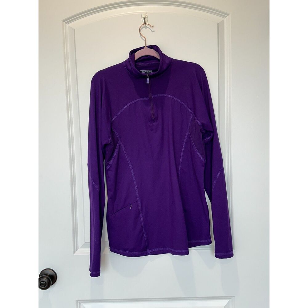 Dover Saddlery 1/4 Zip Brushed Sun Shirt Purple Size Large